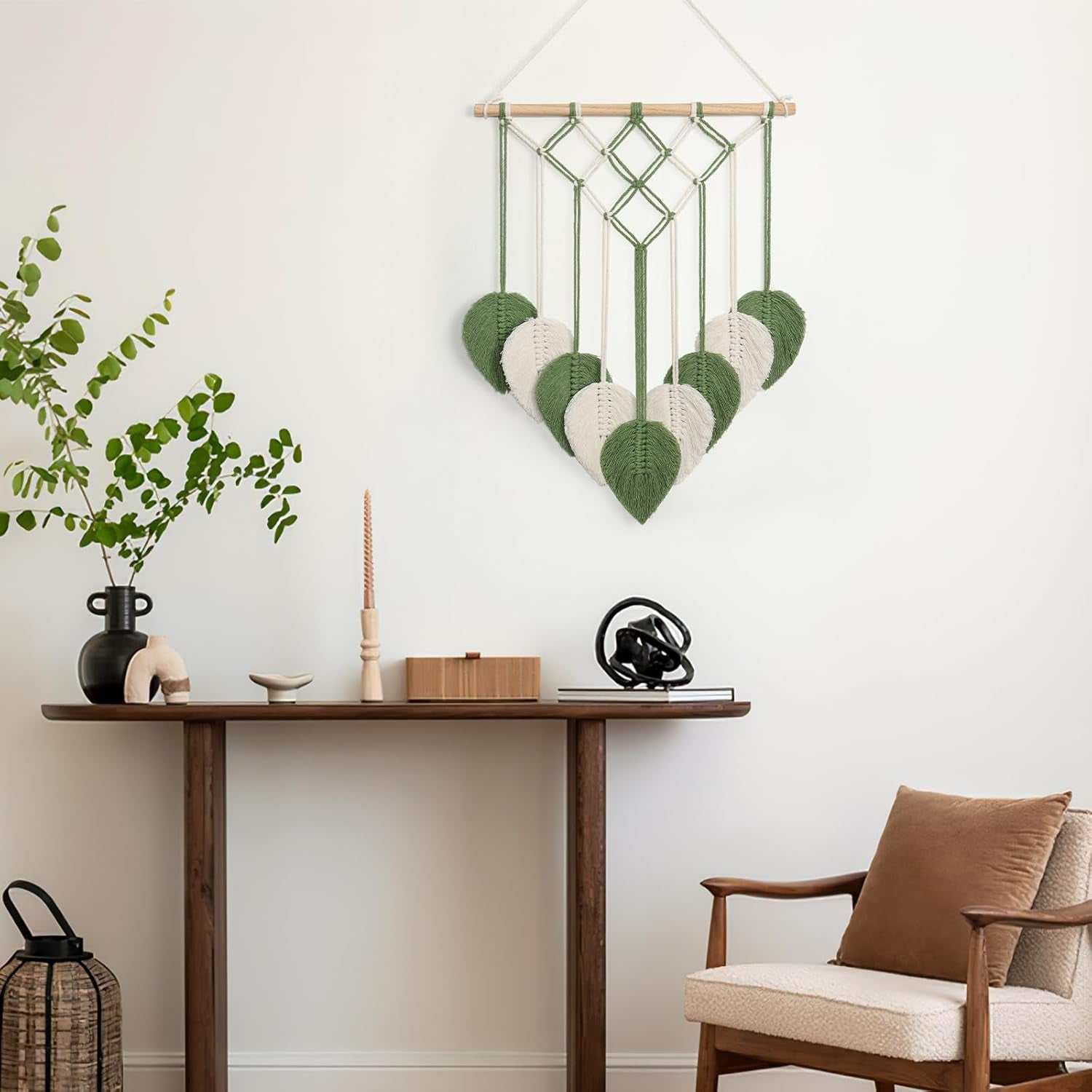 Wandtapijt asnisch wandtapijt geweven groene bladeren Home - Accessoires en Decoratie Naty Shop