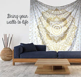 Wandtapijt goud metallic mandala Strandsprei van Indiaas katoen Casa - Accessoires en Decoratie Naty Shop