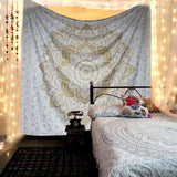 Wandtapijt goud metallic mandala Strandsprei van Indiaas katoen Casa - Accessoires en Decoratie Naty Shop