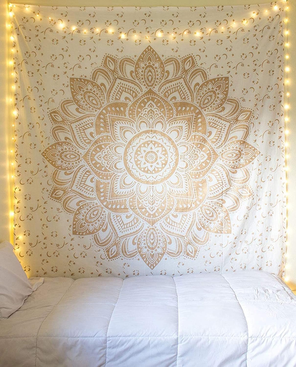 Metallic goud wandtapijt Indiase katoenen mandala strandsprei Home - Accessoires en Decoratie Naty Shop Standaardtitel