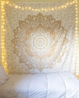 Metallic goud wandtapijt Indiase katoenen mandala strandsprei Home - Accessoires en Decoratie Naty Shop Standaardtitel