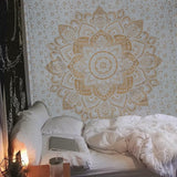 Wandtapijt goud metallic mandala Strandsprei van Indiaas katoen Casa - Accessoires en Decoratie Naty Shop