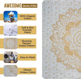 Wandtapijt goud metallic mandala Strandsprei van Indiaas katoen Casa - Accessoires en Decoratie Naty Shop