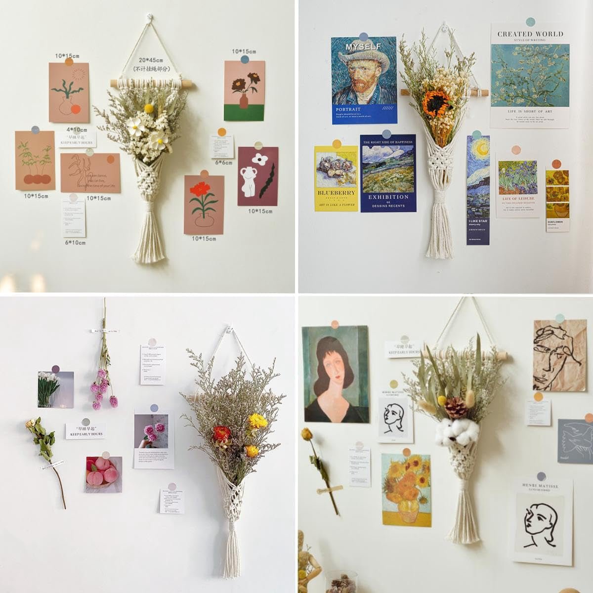 Geweven avoik wandtapijt 2st voor thuis chique wanddecoratie Wonen - Accessoires en Decoratie Naty Shop
