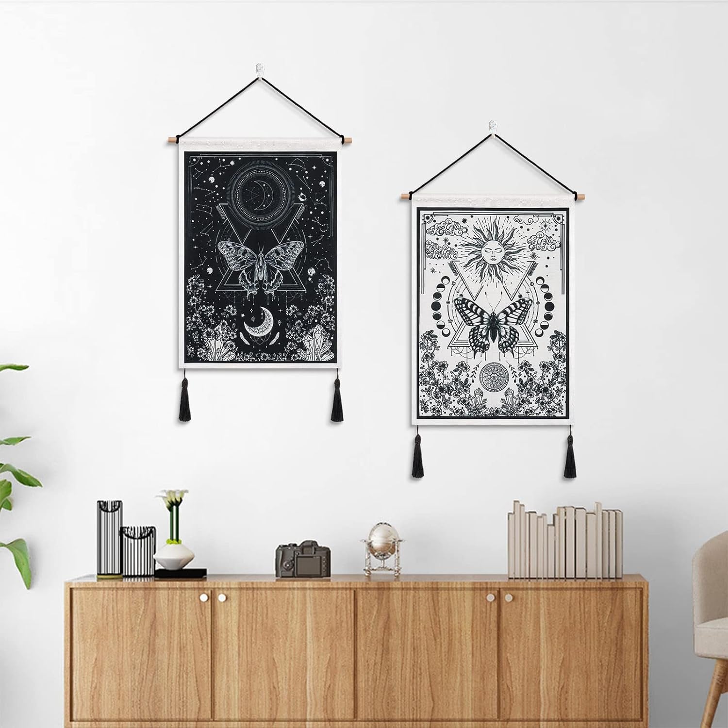 Wandtapijten betylfoy stukken kleine wandtapijten pailletten zon maan Home - Accessoires en Decoratie Naty Shop