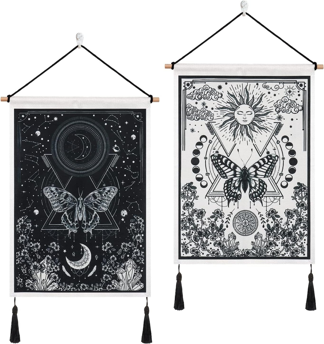 Wandtapijten betylfoy stukken kleine wandtapijten pailletten zon maan Home - Accessoires en Decoratie Naty Shop Maansverduistering