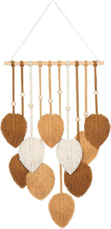 Wandtapijt betylfoy houten kralen groene bladeren Home - Accessoires en Decoratie Naty Shop Kaki kleuren