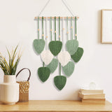 Wandtapijt betylfoy houten kralen groene bladeren Home - Accessoires en Decoratie Naty Shop
