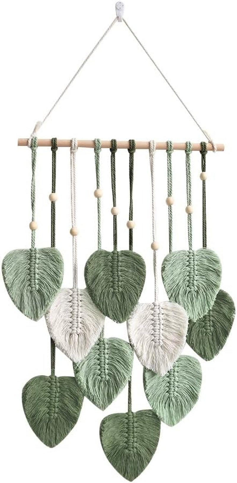 Wandtapijt betylfoy houten kralen groene bladeren Home - Accessoires en Decoratie Naty Shop Groeten