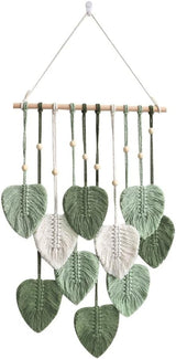 Wandtapijt betylfoy houten kralen groene bladeren Home - Accessoires en Decoratie Naty Shop Groeten