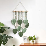 Wandtapijt betylfoy houten kralen groene bladeren Home - Accessoires en Decoratie Naty Shop
