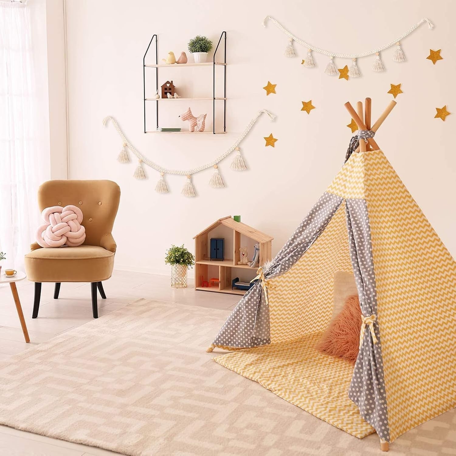 Wandtapijten franjes slinger banier katoenen stoffen Home - Accessoires en Decoratie Naty Shop