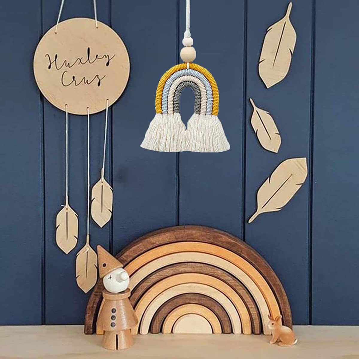 Wandkleed handgeweven stukken regenboog14 kinderkamer regenboog muur14 regenboog Wonen - Accessoires en Decoratie Naty Shop