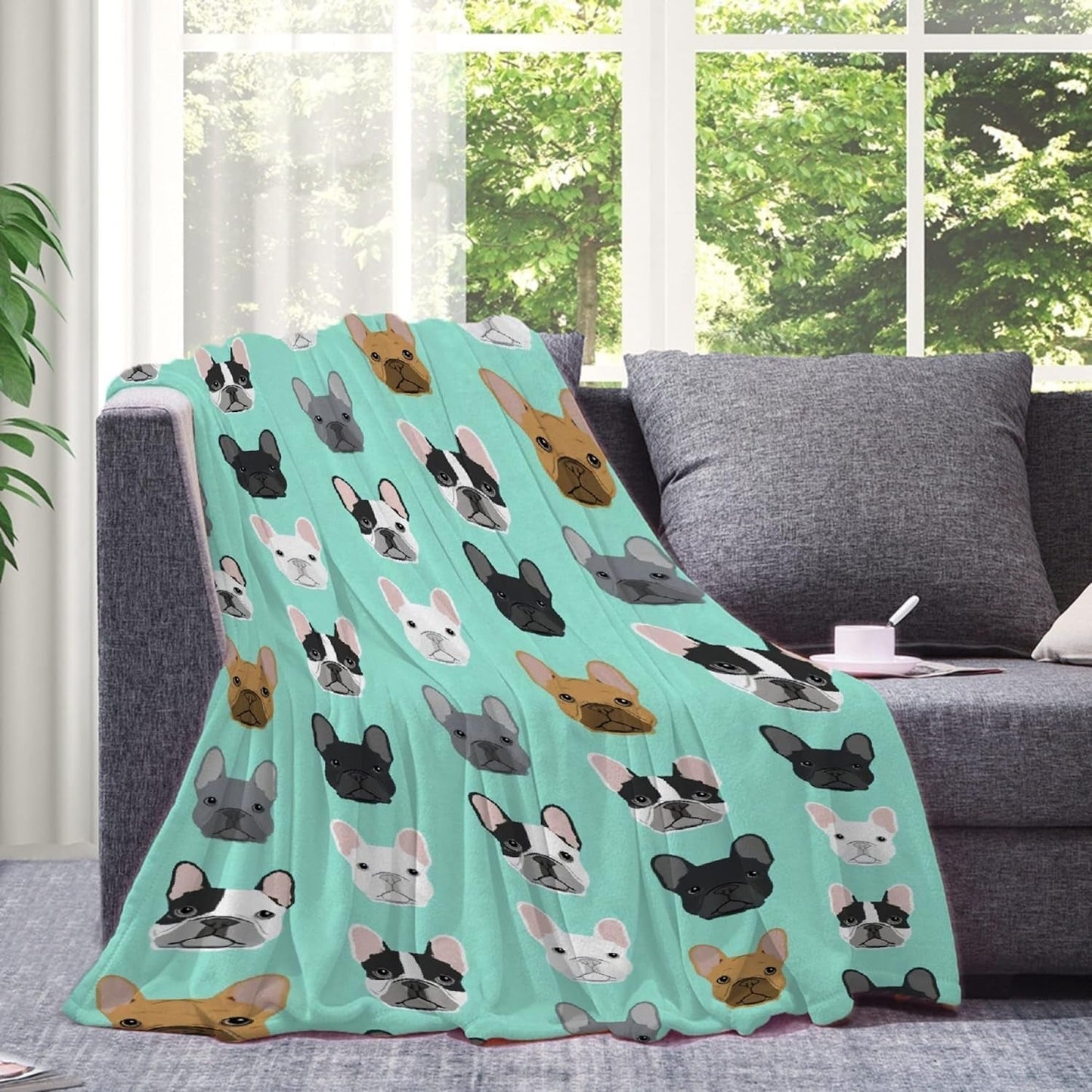 Wandtapijt van Franse bulldog met motief gedrukt voor het huis - Accessoires en Decoratie Naty Shop