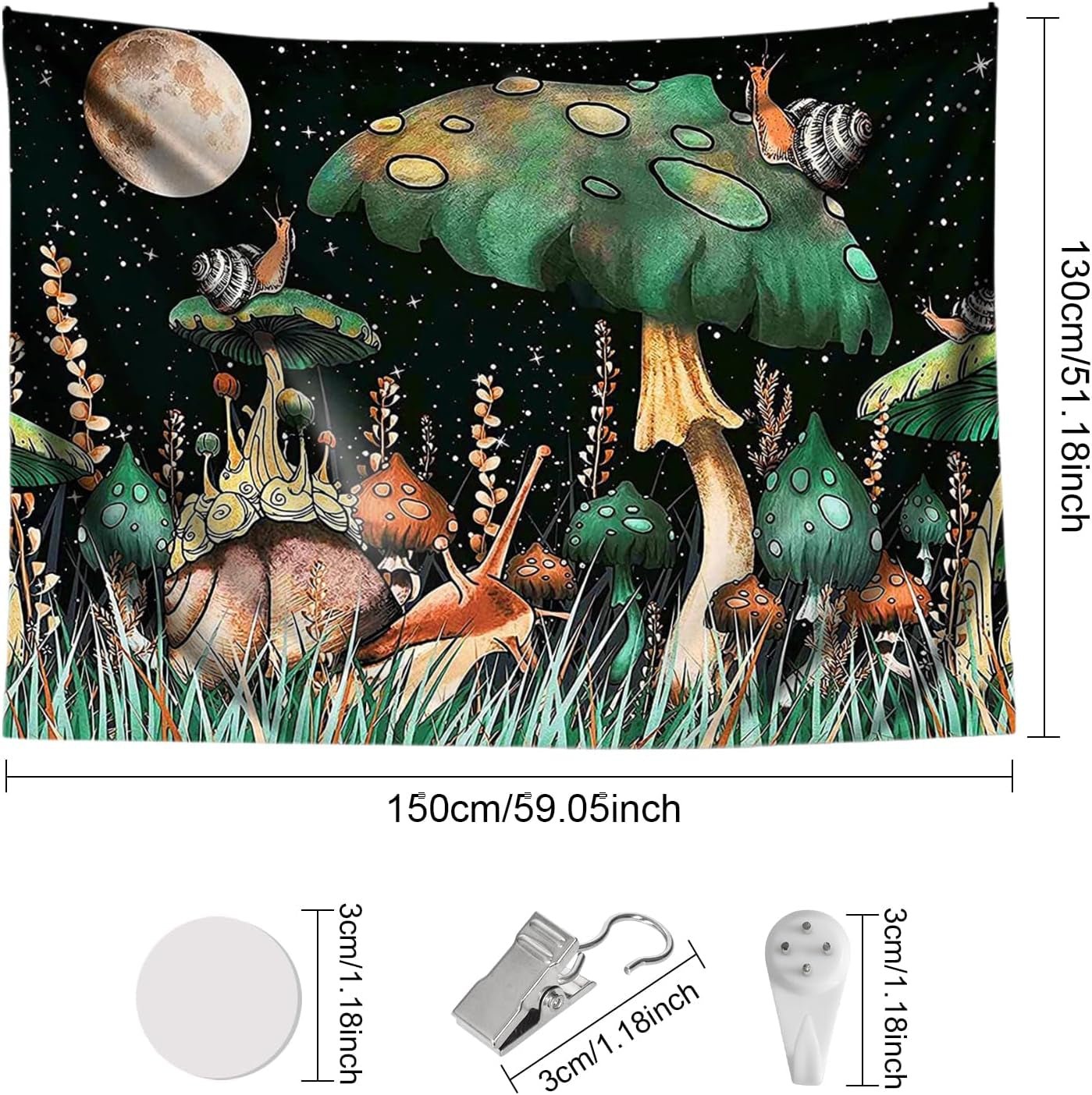 Wandtapijt junglepaddenstoelen hangende slakken uit het bos Home - Accessoires en Decoratie Naty Shop