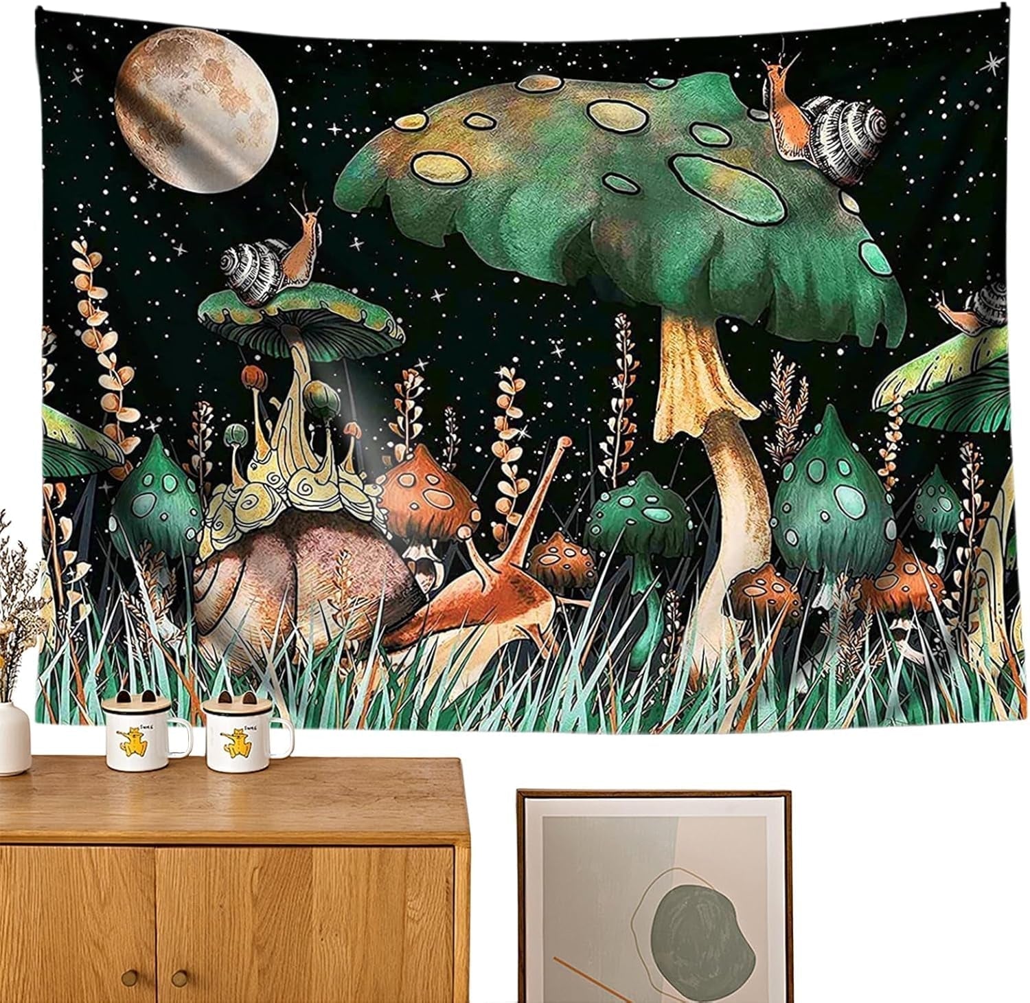 Wandtapijt junglepaddenstoelen hangende slakken uit het bos Home - Accessoires en Decoratie Naty Shop