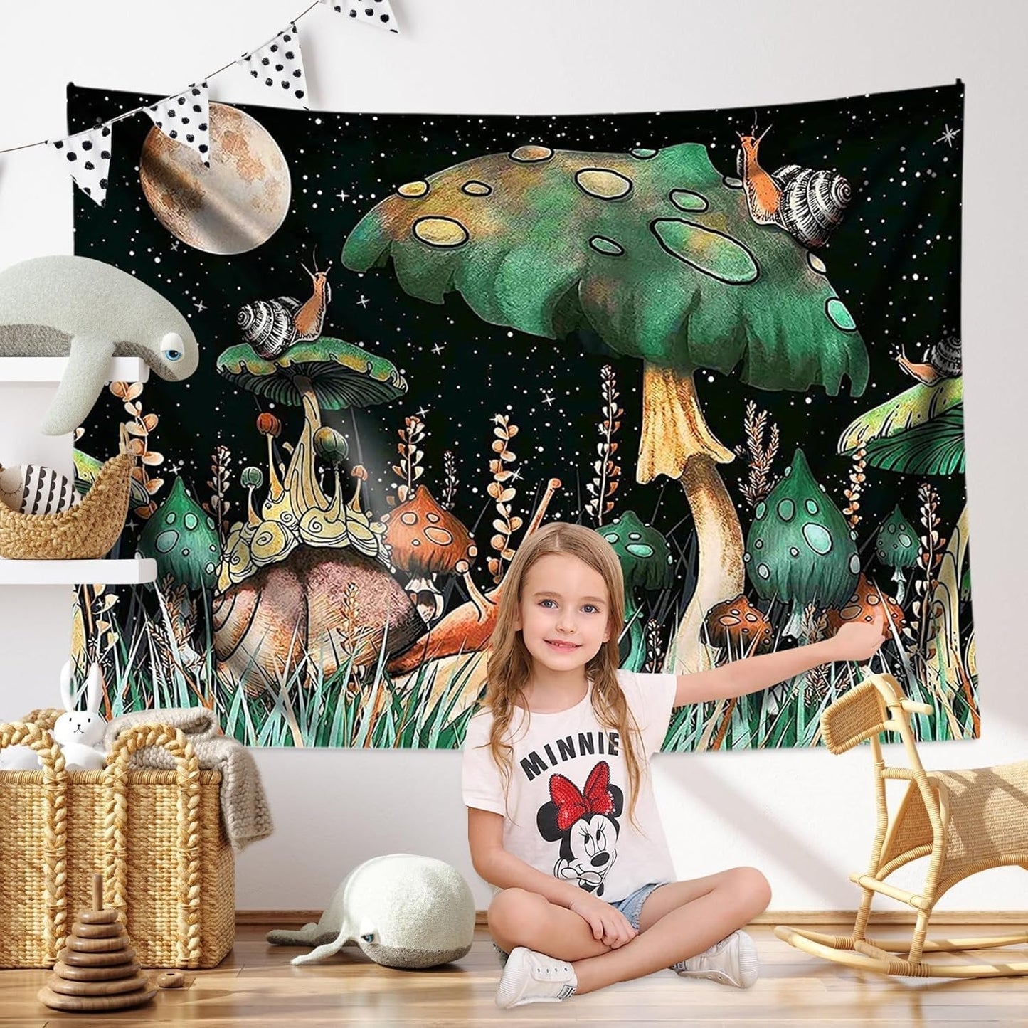 Wandtapijt junglepaddenstoelen hangende slakken uit het bos Home - Accessoires en Decoratie Naty Shop