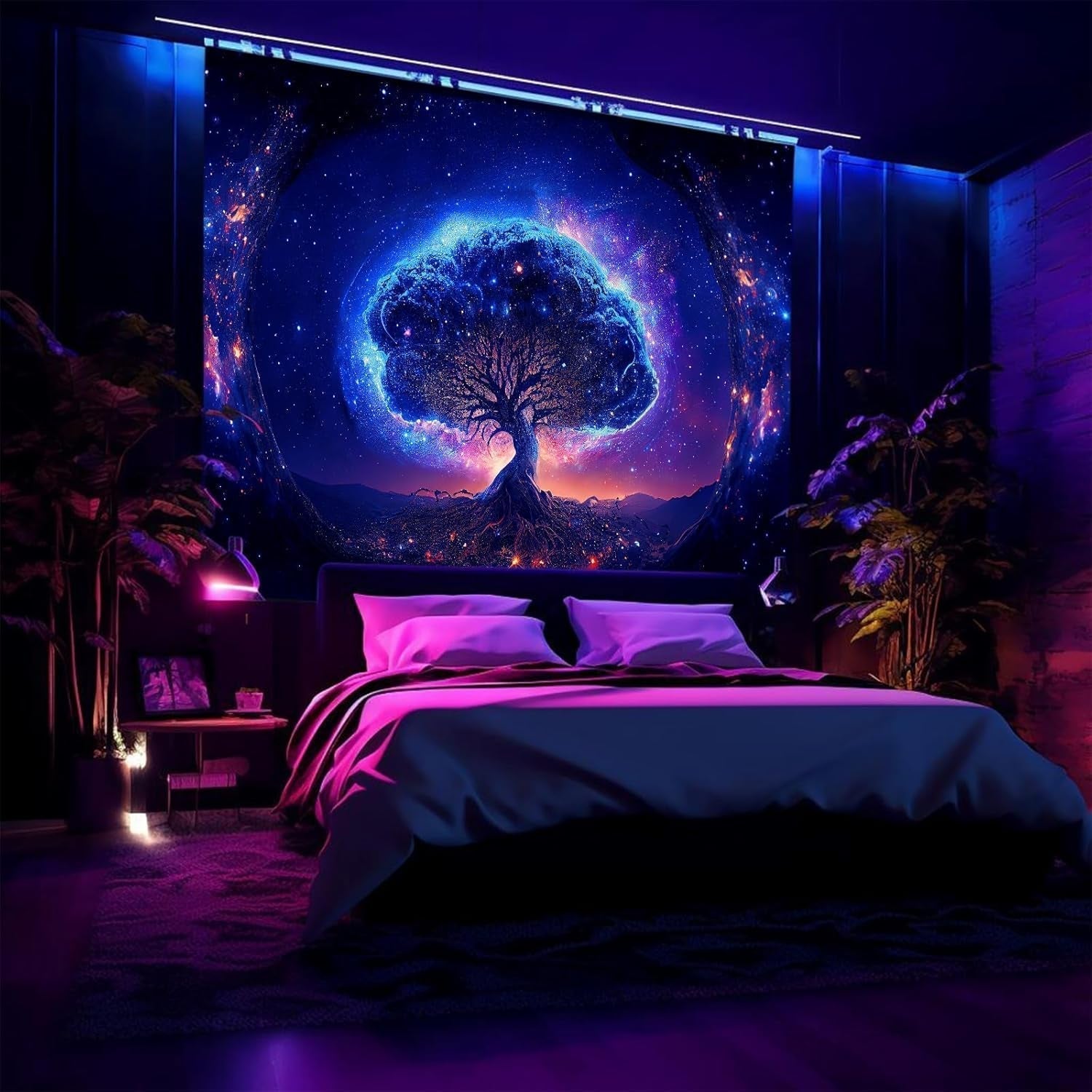 Boomtapijt zwart licht ruimtelijk esthetisch Wonen - Accessoires en Decoratie Naty Shop