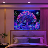Wandtapijt levensboom fluorescerende mandala Home - Accessoires en Decoratie Naty Shop