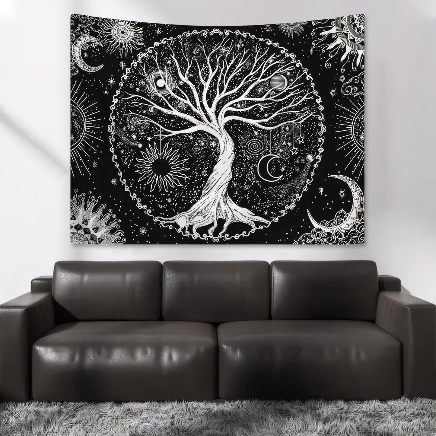 Levensboom wandtapijt zon maan Casa - Accessoires en Decoratie Naty Shop