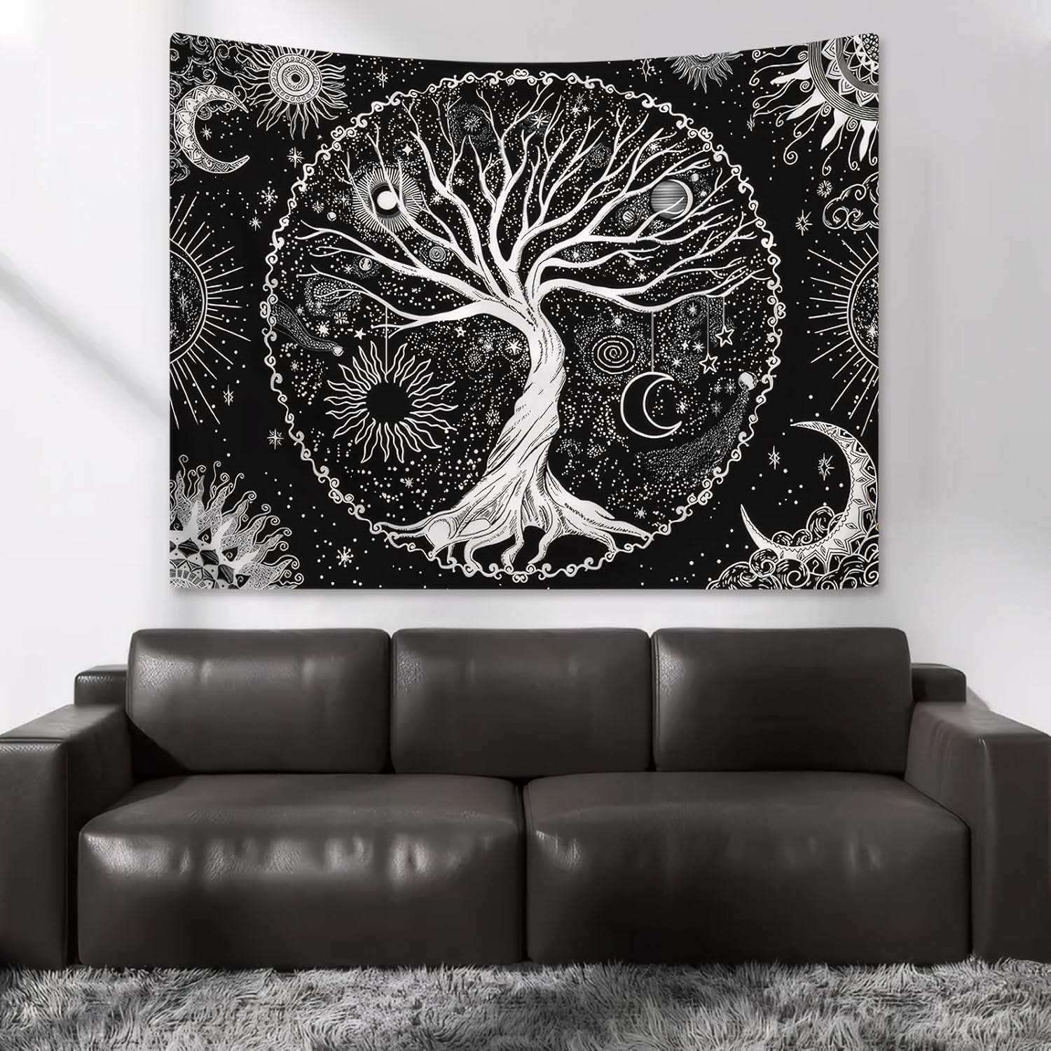 Levensboom wandtapijt zon maan Casa - Accessoires en Decoratie Naty Shop