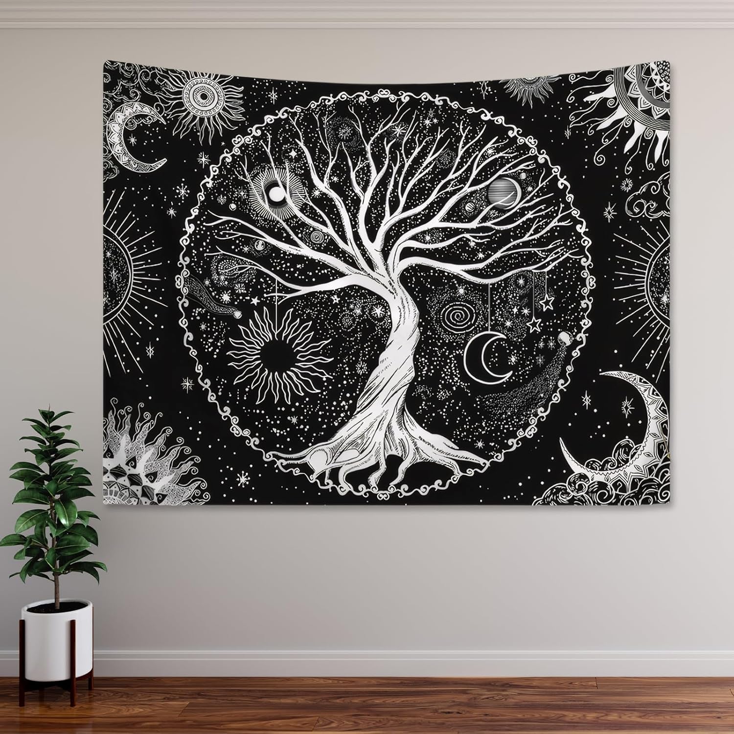 Levensboom wandtapijt zon maan Casa - Accessoires en Decoratie Naty Shop