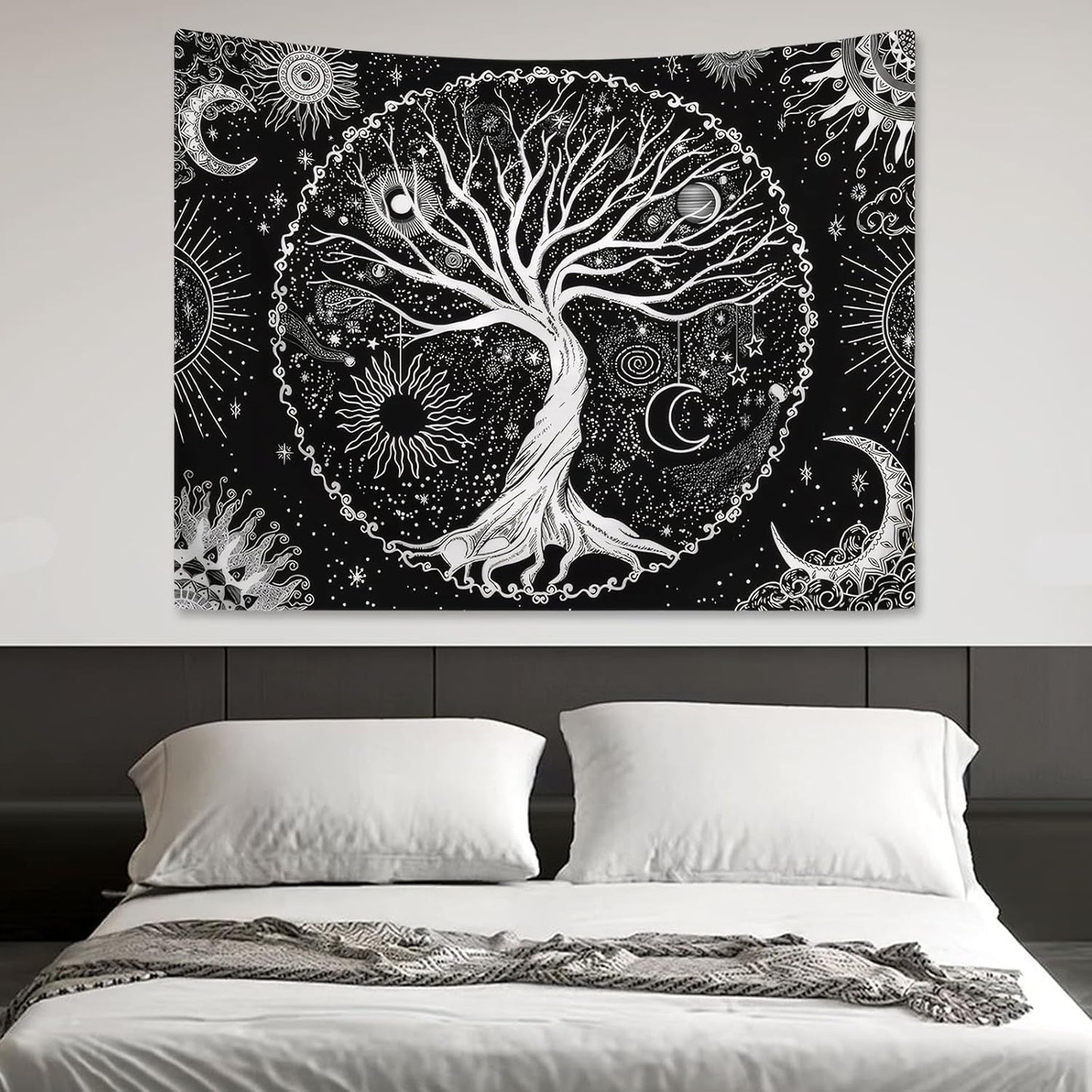 Levensboom wandtapijt zon maan Casa - Accessoires en Decoratie Naty Shop