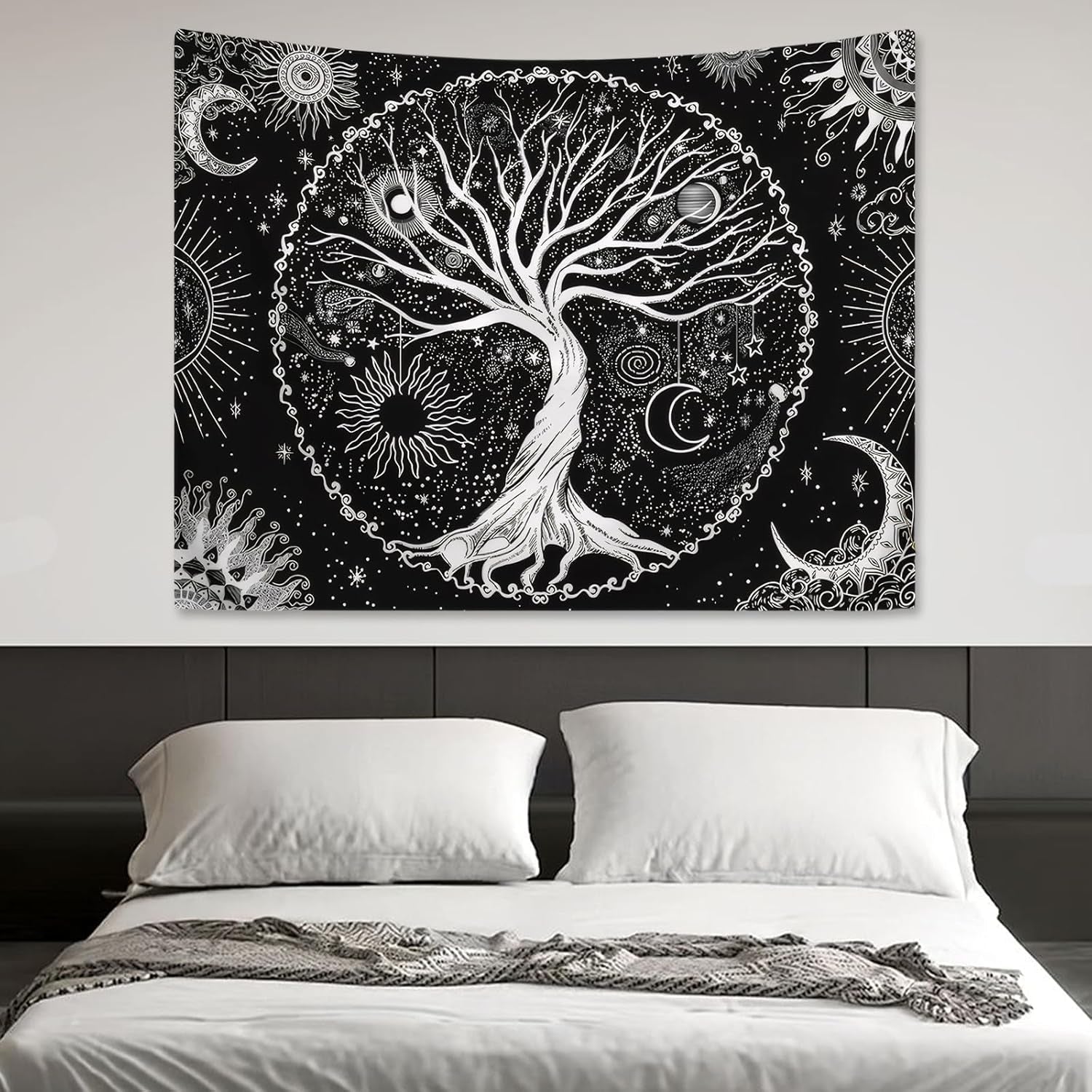 Levensboom wandtapijt zon maan Casa - Accessoires en Decoratie Naty Shop