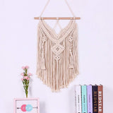 Wandtapijt deco dromenvanger geweven witte wanddecoratie Home - Accessoires en Decoratie Naty Shop Kanten kwastjes
