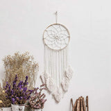 Wandtapijt deco dromenvanger geweven witte wanddecoratie Wonen - Accessoires en Decoratie Naty Shop