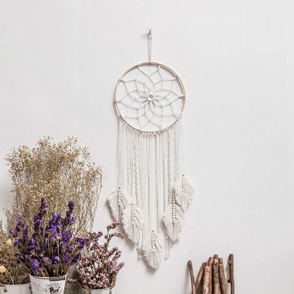 Wandtapijt deco dromenvanger geweven witte wanddecoratie Wonen - Accessoires en Decoratie Naty Shop