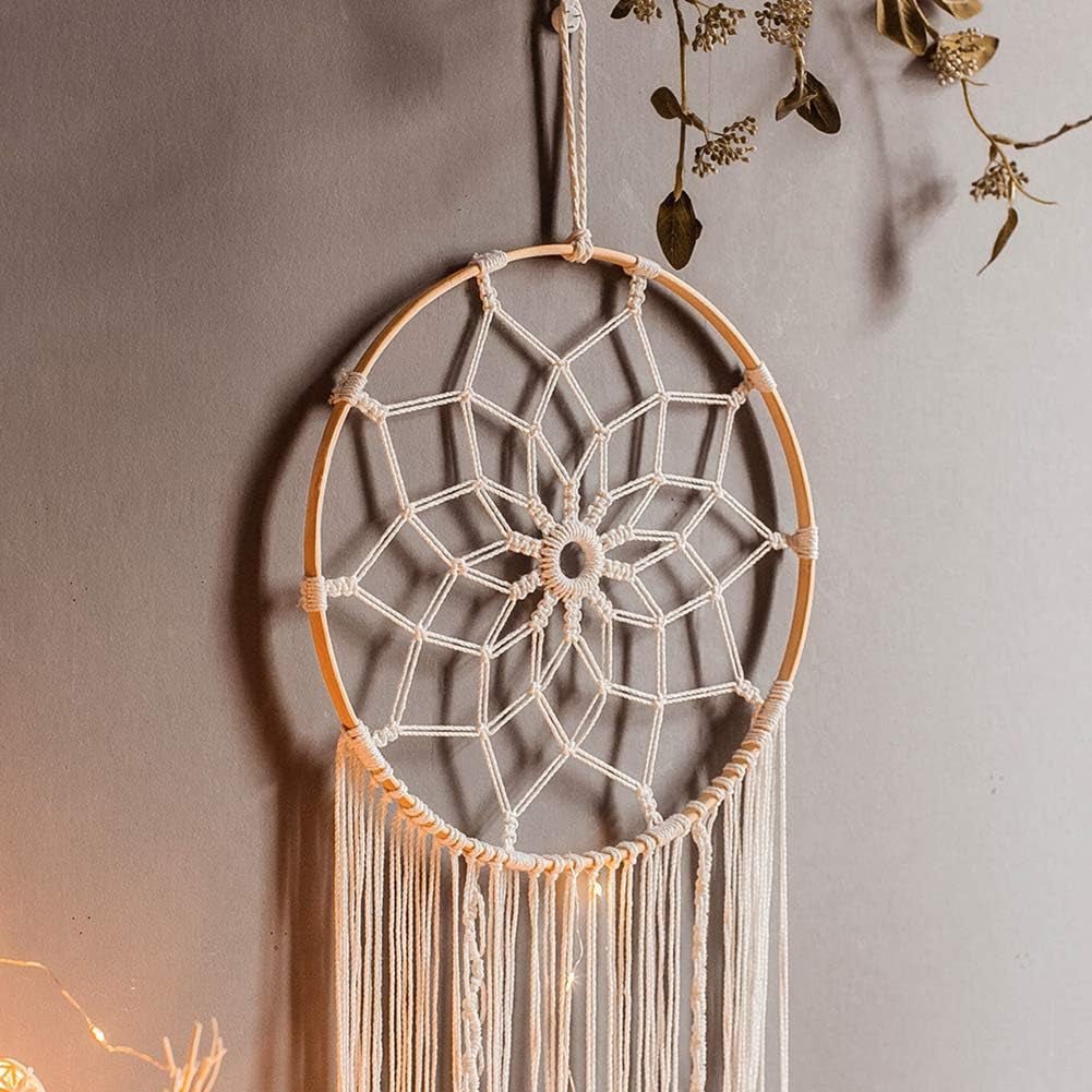 Wandtapijt deco dromenvanger geweven witte wanddecoratie Wonen - Accessoires en Decoratie Naty Shop