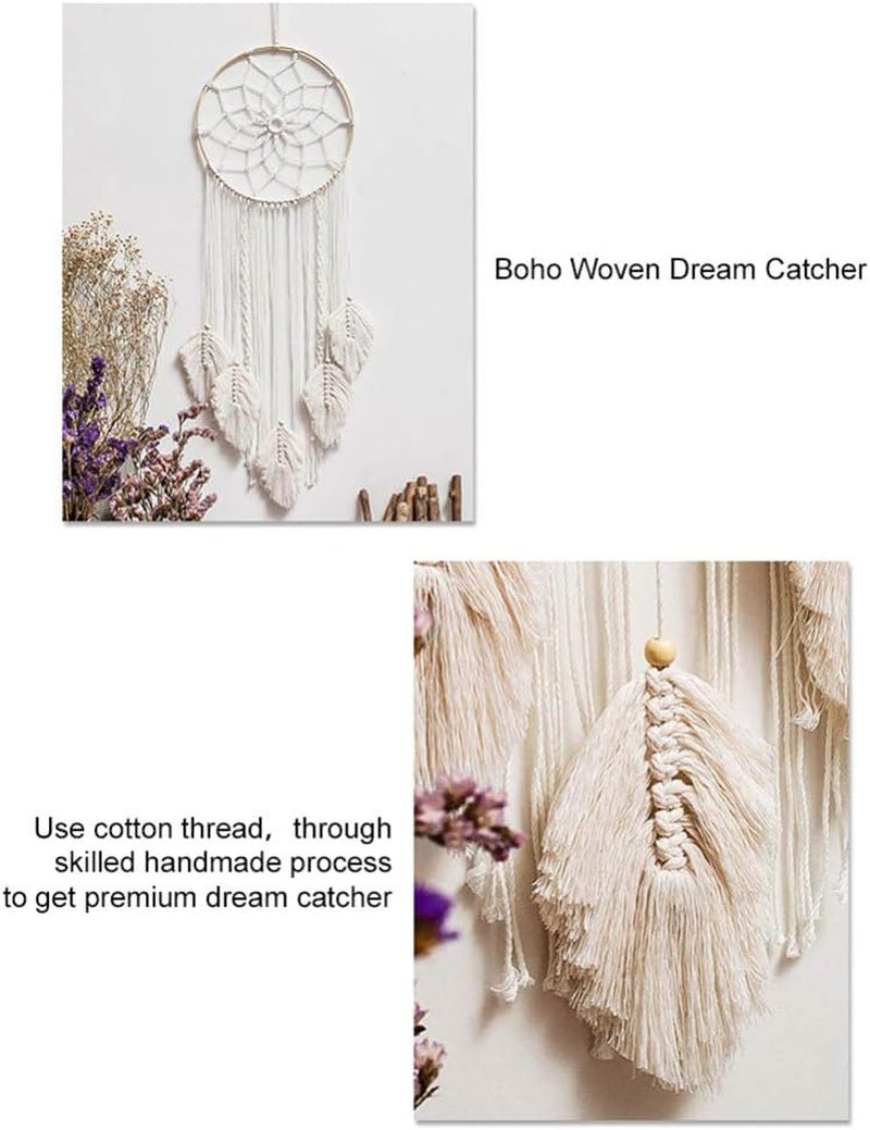 Wandtapijt deco dromenvanger geweven witte wanddecoratie Wonen - Accessoires en Decoratie Naty Shop