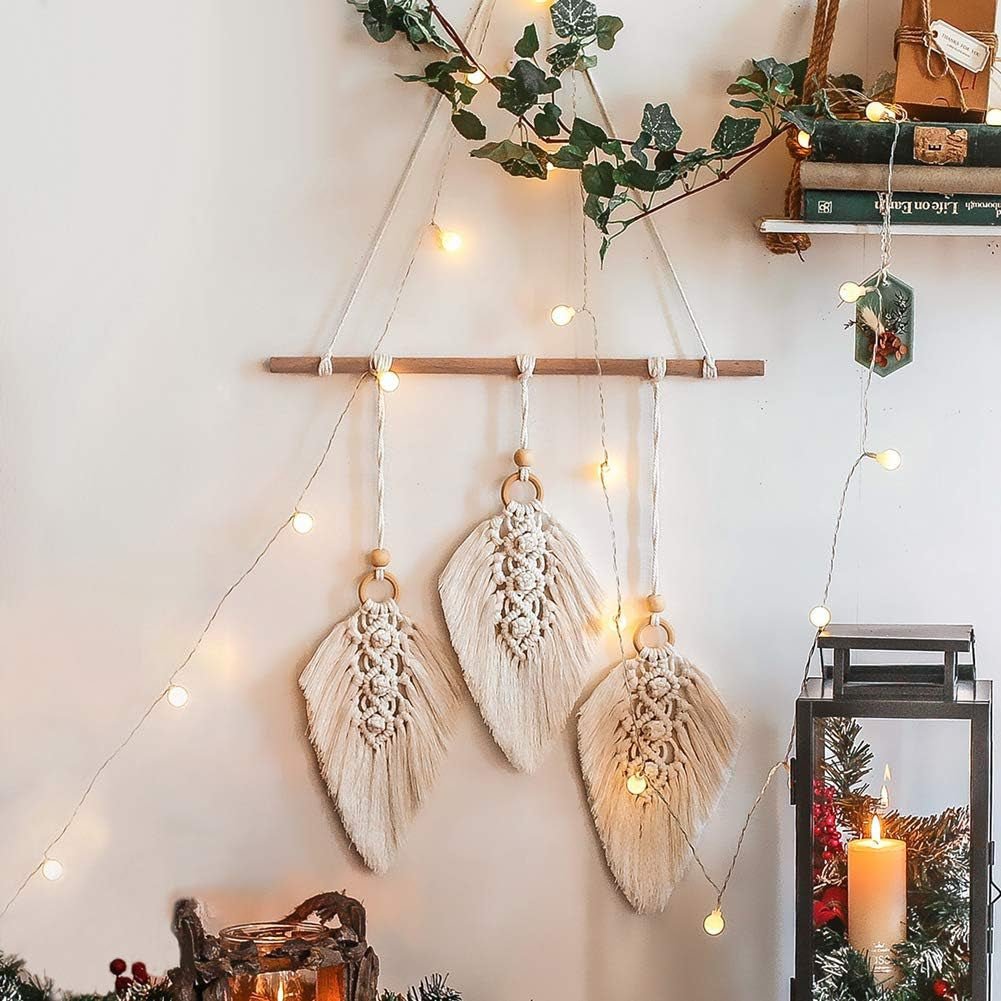 Decoratief wandkleed dromenvanger geweven witte wanddecoratie Home - Accessoires en Decoratie Naty Shop Bladboog