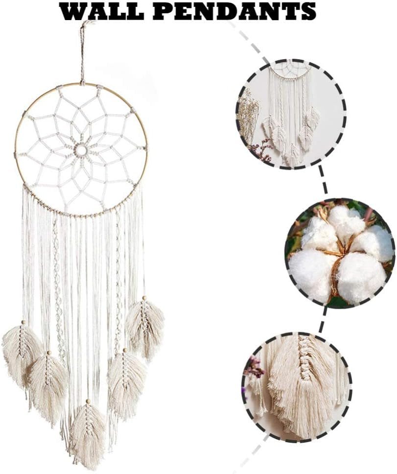 Wandtapijt deco dromenvanger geweven witte wanddecoratie Wonen - Accessoires en Decoratie Naty Shop