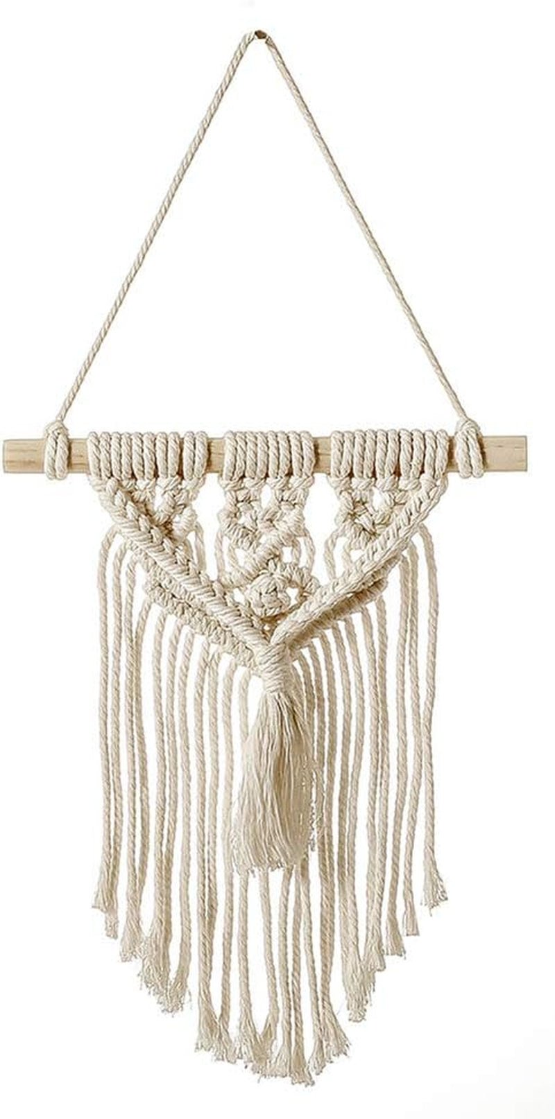 Decoratief wandkleed dromenvanger geweven witte wanddecoratie Home - Accessoires en Decoratie Naty Shop Kleine kwastjes
