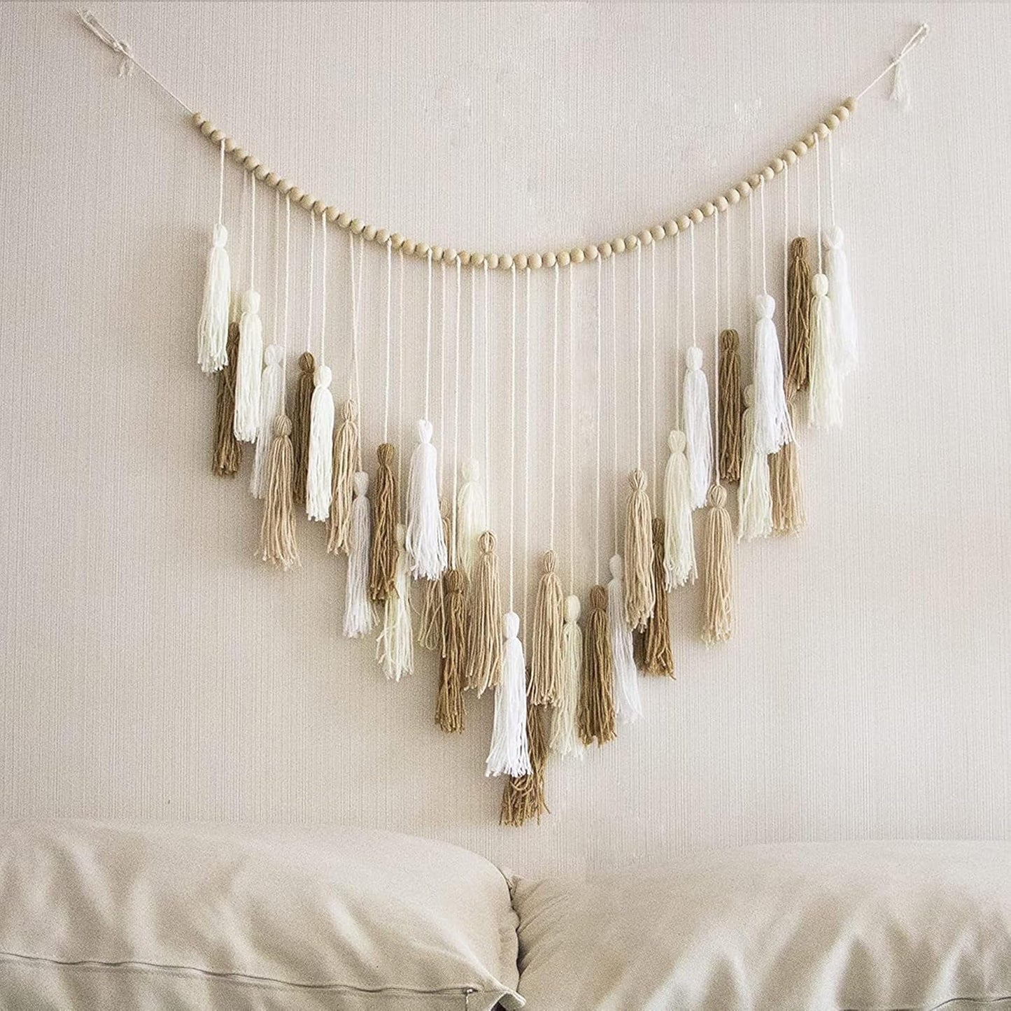 Wandtapijt deco hangend geweven pastorale houten kraal Home - Accessoires en Decoratie Naty Shop