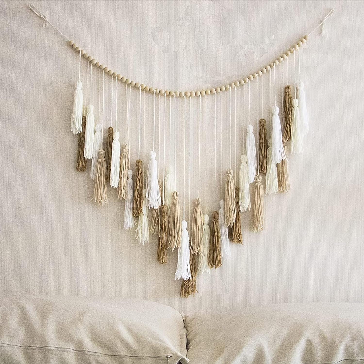 Wandtapijt deco hangend geweven pastorale houten kraal Home - Accessoires en Decoratie Naty Shop