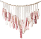 Wandtapijt deco hangend geweven pastorale houten kraal Home - Accessoires en Decoratie Naty Shop Roze