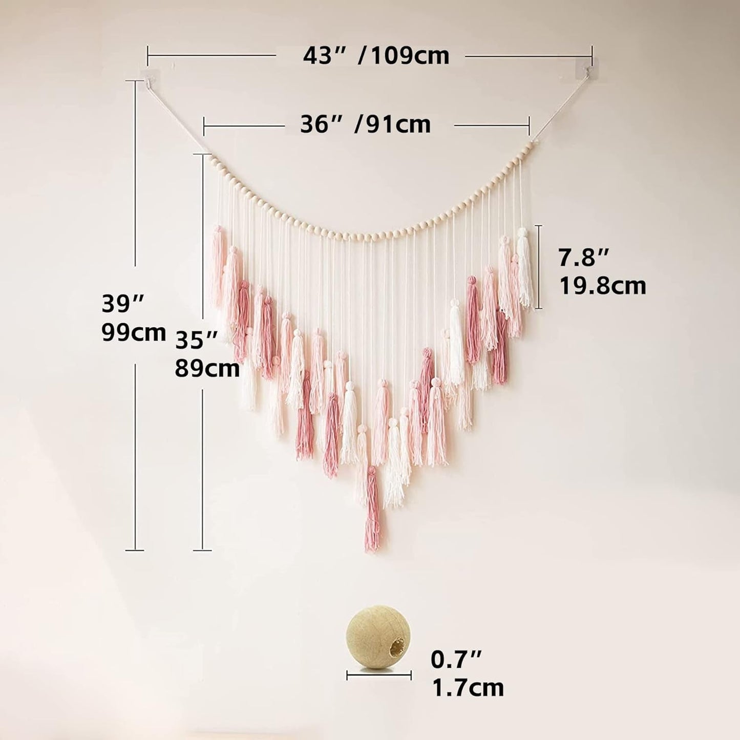 Wandtapijt deco hangend geweven pastorale houten kraal Home - Accessoires en Decoratie Naty Shop