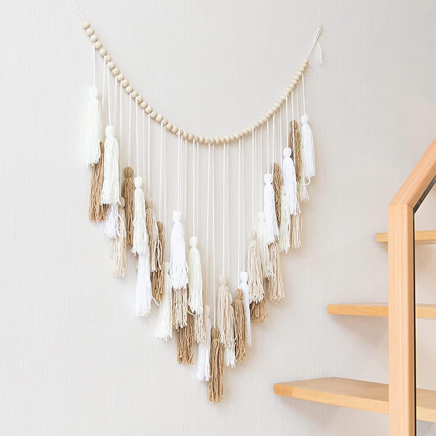 Wandtapijt deco hangend geweven pastorale houten kraal Home - Accessoires en Decoratie Naty Shop