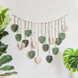 Groot decoratietapijt geweven kralen hout bladeren Home - Accessoires en Decoratie Naty Shop Standaardtitel