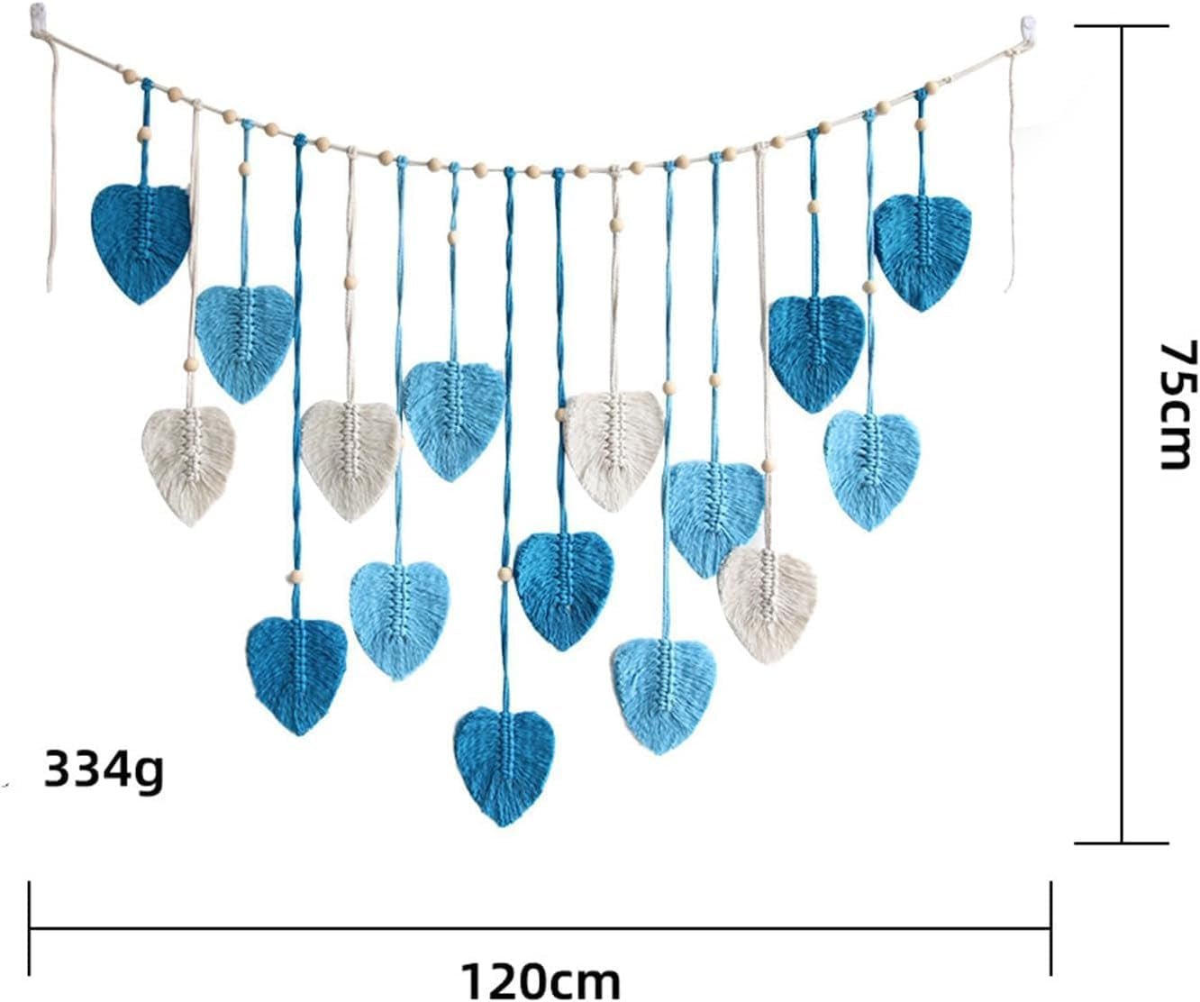 Wandtapijt decoratie grote geweven kralen hout bladeren Home - Accessoires en Decoratie Naty Shop