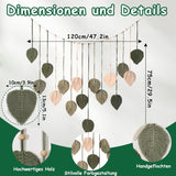 Wandtapijt decoratie houten kralen bladmotief Woon - Accessoires en Decoratie Naty Shop