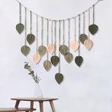 Wandtapijt decoratie houten kralen bladmotief Huis - Accessoires en Decoratie Naty Shop Standaardtitel