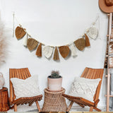 Decoratief wandtapijt geweven bladeren chique franjes Home - Accessoires en Decoratie Naty Shop