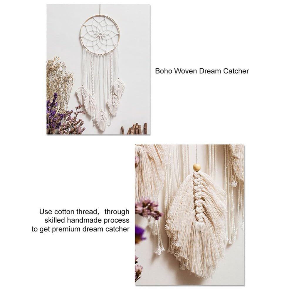 Grote witte dromenvanger wandtapijt handgemaakte kwast Casa - Accessoires en Decoratie Naty Shop