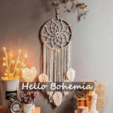 Grote witte dromenvanger wandtapijt handgemaakte kwast Casa - Accessoires en Decoratie Naty Shop
