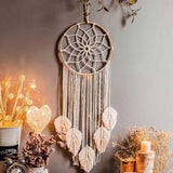 Grote witte dromenvanger met handgemaakte kwast Casa - Accessoires en Decoratie Naty Shop 1