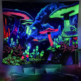 Wandtapijt dremisland blacklight paddestoel psychedelische reactieve galaxy wall Home - Accessoires en Decoratie Naty Shop Mushroom 200L X 148B Cm